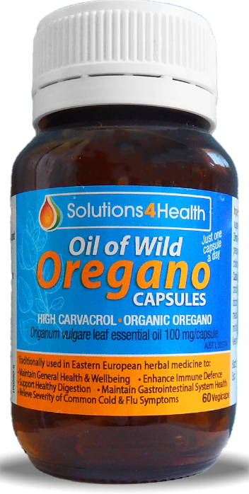 Solutions 4 Health Organic Oil of Wild Oregano Capsules 60vc